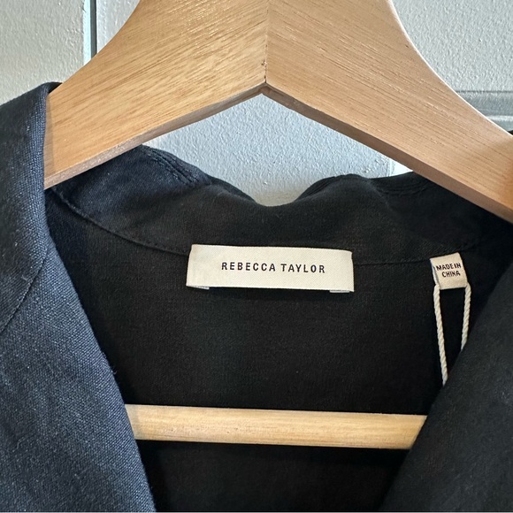 NWT Rebecca Taylor Cabana Short Sleeve Linen Blend Shirt - Picture 6 of 6